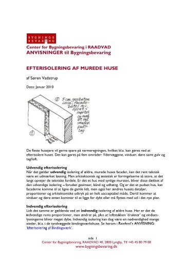 Efterisolering af murede huse - Center for Bygningsbevaring