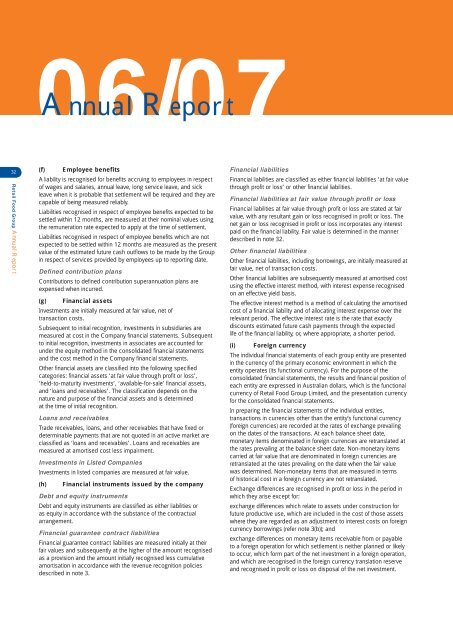 RFG Annual Report 2007 - Retail Food Group