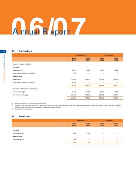 RFG Annual Report 2007 - Retail Food Group