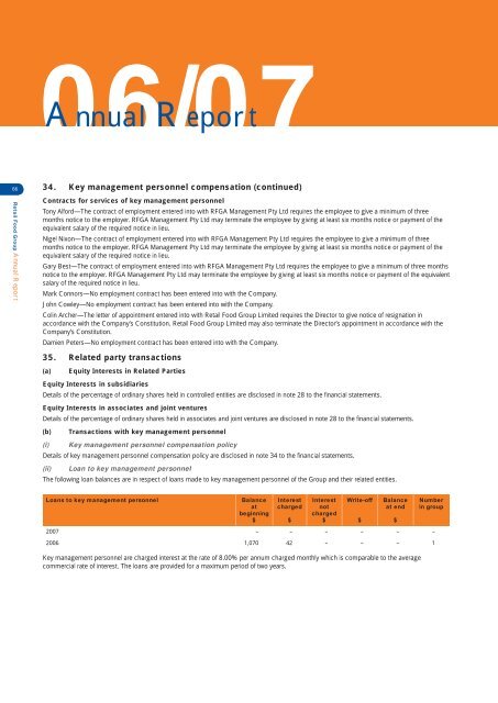 RFG Annual Report 2007 - Retail Food Group