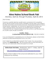 Website Book Fair Flyer to parents '13 - Aina Haina School
