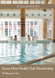 Forest Mere Health Club Membership - Champneys