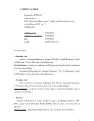 CURRICULUM VITAE Emmanuelle DANBLON Adresse ... - GRAL