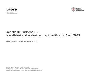 Anno 2012 - Sardegna Agricoltura