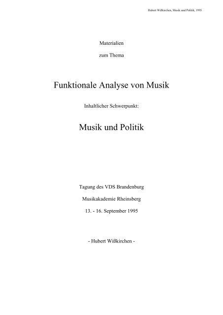 Pdf Datei Didaktische Analyse Von Musik