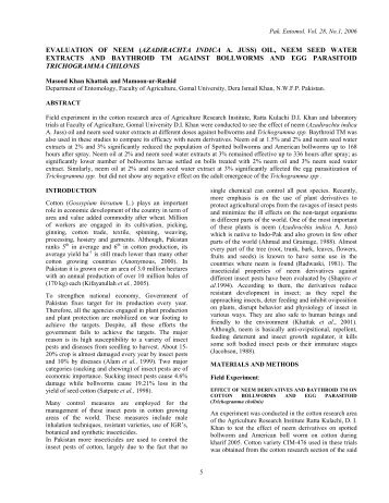 evaluation of neem (azadirachta indica a. juss)