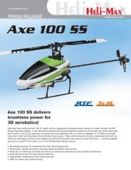 Axe 100 SS delivers brushless power for 3D ... - Tower Hobbies