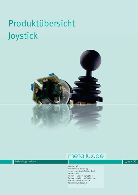 Produktübersicht Joystick - Metallux AG