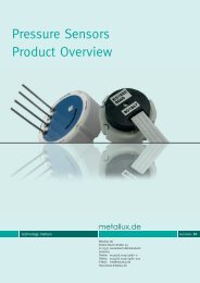 pressure sensor overview. - Metallux AG