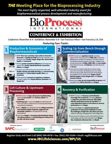 THE Meeting Place for the Bioprocessing Industry - IBC Life Sciences