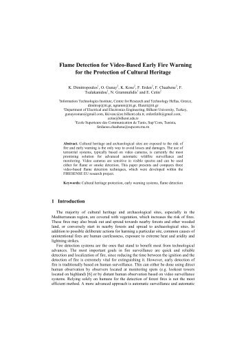 Flame Detection for Video-Based Early Fire ... - Bilkent University