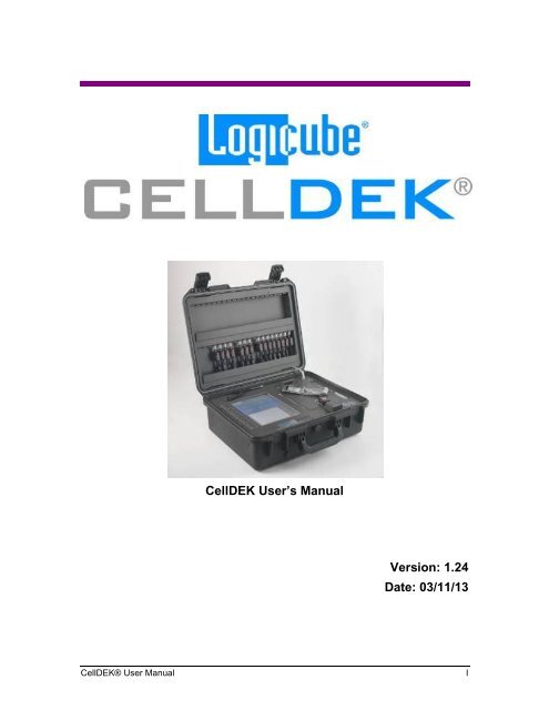 CellDEK TEK Users Manual - Logicube
