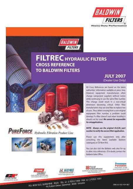 Baldwin Filters PT8992-MPG Hydraulic Element 