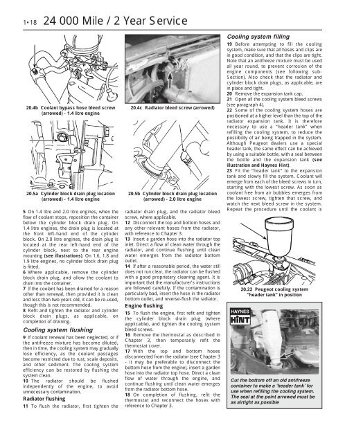 Chapter 1 Routine maintenance and servicing