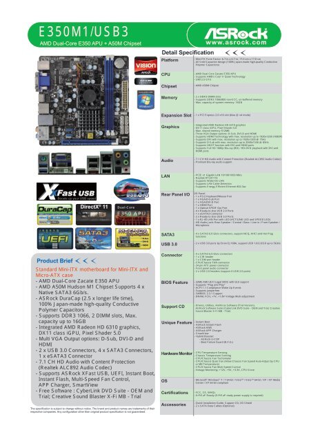 E350M1/USB3 - ASRock