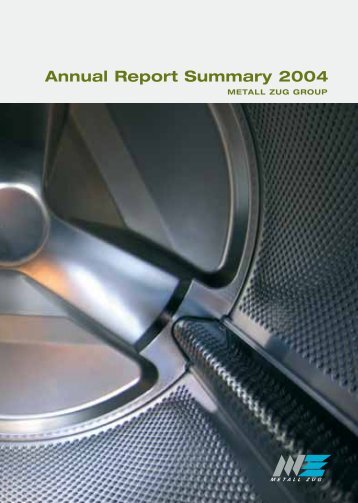 Download the annual report summary - Metall Zug