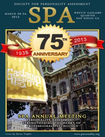 See the 2013 SPA Conference Brochure - Society for Personality ...