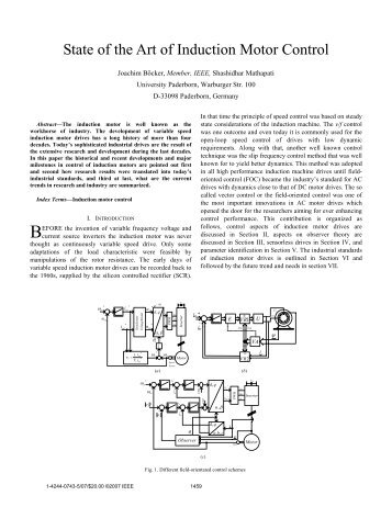 State of the Art of Induction Motor Control