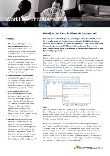 Microsoft Dynamics AX 2009 - Workflow und Alerts - Opus-solution.ch