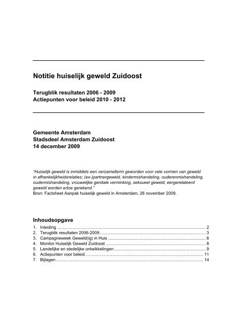 Aanpak huiselijk geweld Zuidoost2010-2012.pdf - Stadsdeel ...