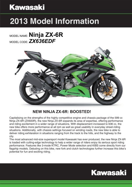 Model Information Ninja ZX 6R Kawasaki New Zealand