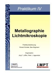 Praktikum IV Metallographie Lichtmikroskopie