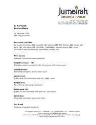 Al Nafoorah Festive Menu