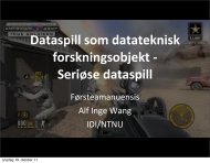 Seriøse dataspill - NTNU