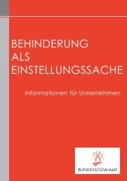 BEHINDERUNG ALS EINSTELLUNGSSACHE - Bundessozialamt