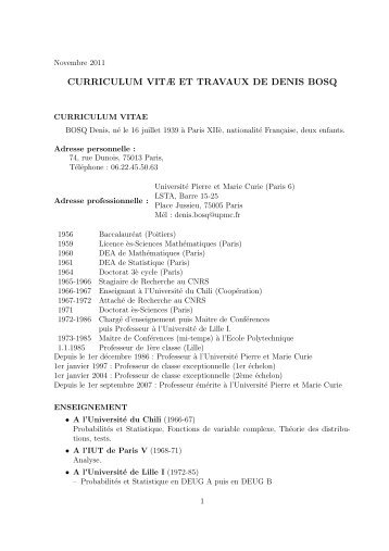 CV complet - Lsta - UniversitÃ© Pierre et Marie CURIE