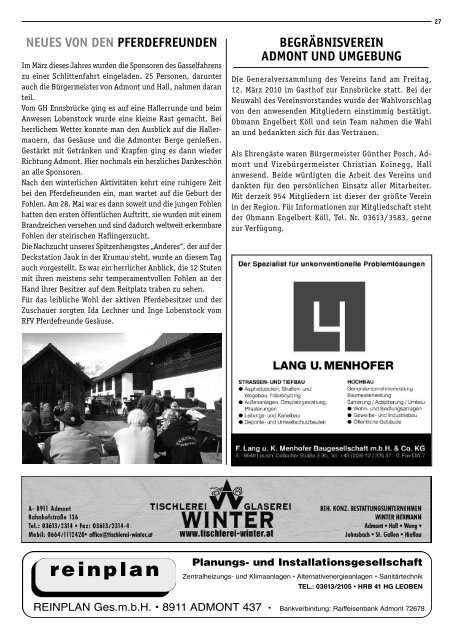 BÃ¼rgermeister-Zeitung - Marktgemeinde Admont