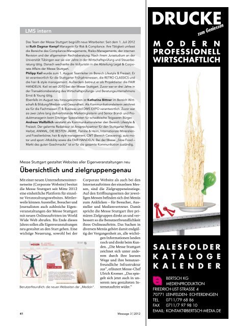 Message Ausgabe 3/2012 (PDF | 9 MB) - Messe Stuttgart