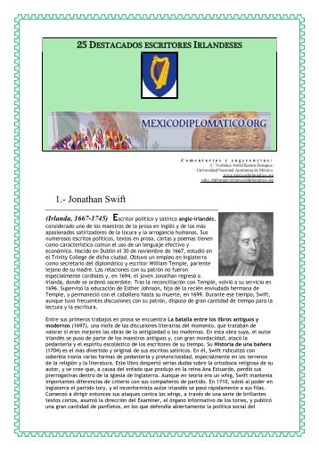 Destacados Escritores Irlandeses - México Diplomático