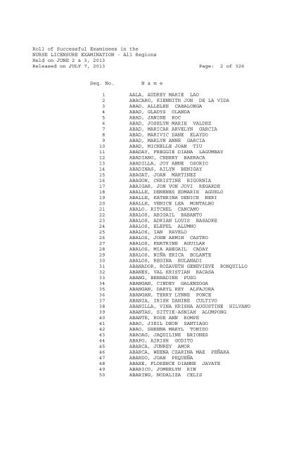 All Regions Held on JUNE 2 & 3, 2013 Released on JULY 7, 2