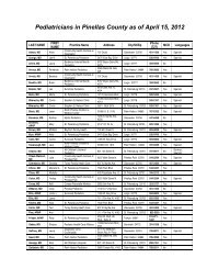 Pediatricians in Pinellas County as of April 15, 2012 - Healthy Start ...