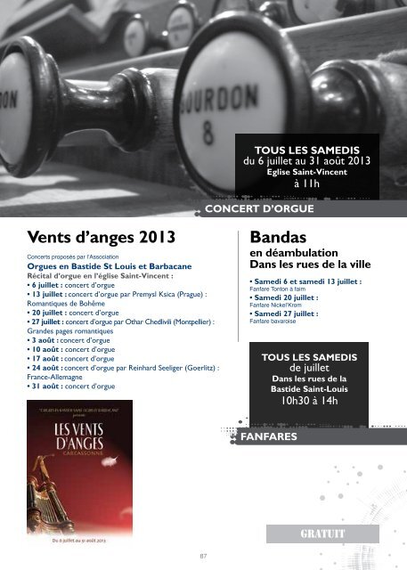 Programme complet du Festival de Carcassonne 2013