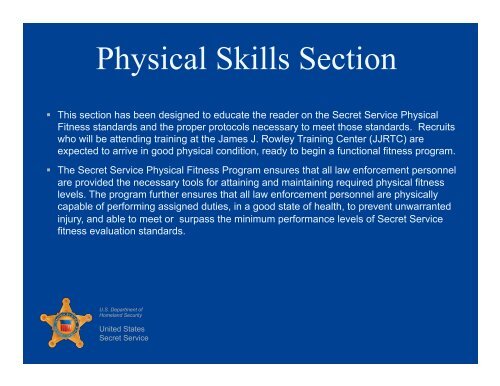 United States Secret Service Physical Skills Section