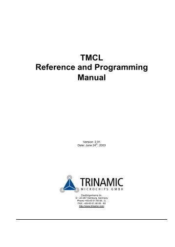 TMCL Reference and Programming Manual