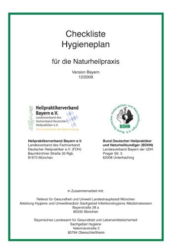 Hygieneplan für Naturheilpraxis