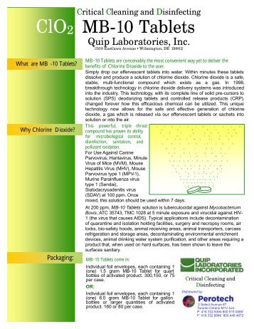 Chlorine Dioxide MB-10 Tablets