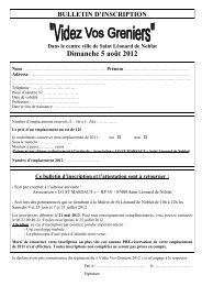 attestation - inscription vide grenier - Saint LÃ©onard de Noblat