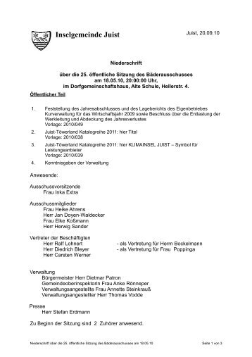 ergebnis-25-2010-bad.pdf - Inselgemeinde Juist