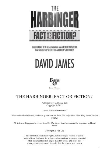 THE HARBINGER: FACT OR FICTION? - Marc Verhoeven