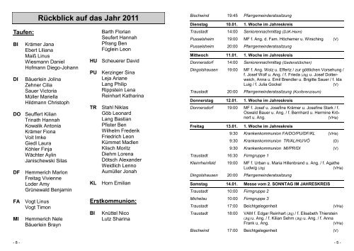 Pfarrbrief der Pfarreiengemeinschaft „KIRCHE AM ZABELSTEIN“