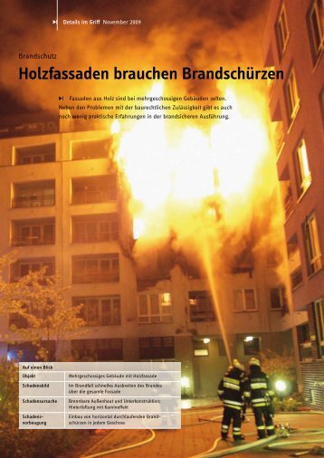 Holzfassaden brauchen Brandschürzen - Mikado