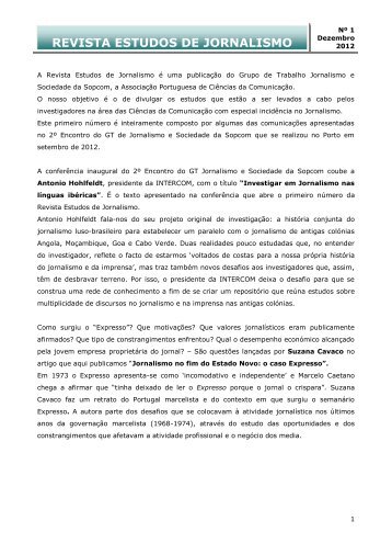 Revista Estudos de Jornalismo - Sopcom