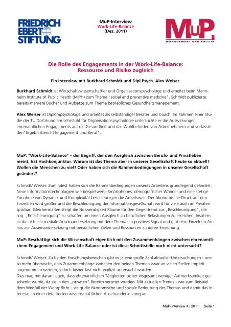 Die Funktion des Engagements in der Work-Life-Balance