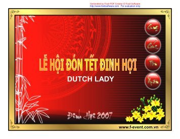 DUTCH LADY www.f-event.com.vn