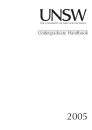 UG Contents.p65 - UNSW Handbook - University of New South Wales