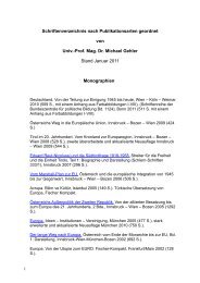 Schriftenverzeichnis nach Publikationsarten geordnet von Univ.-Prof ...